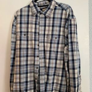 Men’s button down plaid shirt